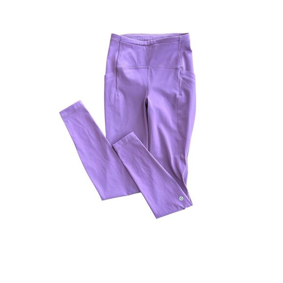 Lululemon Leggings Size 2 Purple With Pockets Stretch Comfort Gym Workout - Picture 1 of 9